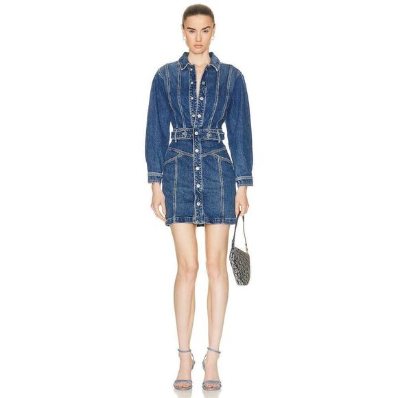 MOTHER Batwingtab Cinch Waist Dress Beer Me M - Picture 1 of 8